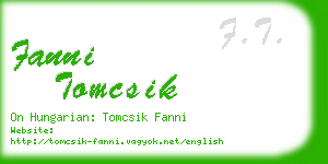 fanni tomcsik business card